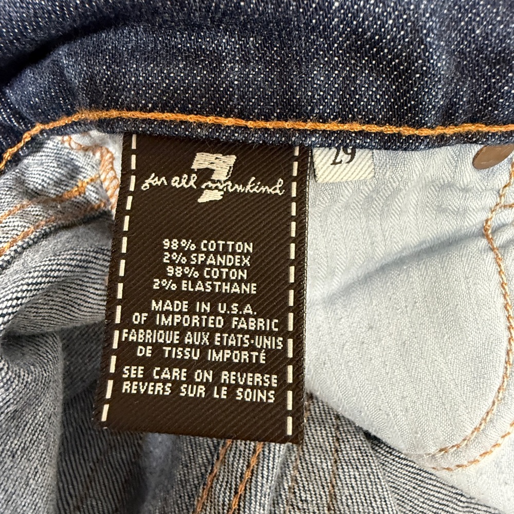 7 For All Mankind Dark Blue Bootcut Straight Leg Jeans Women’s 29 - Picture 3 of 8